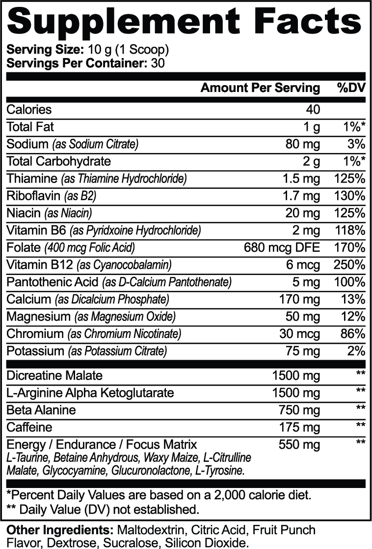 PowerSurge Pre-Workout Powder (Fruit Punch)